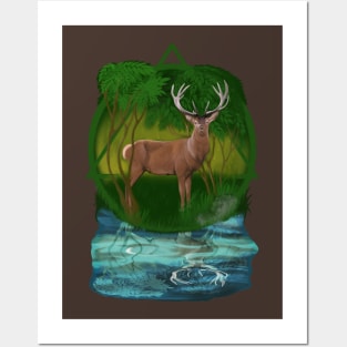 Reindeer in the forest Posters and Art